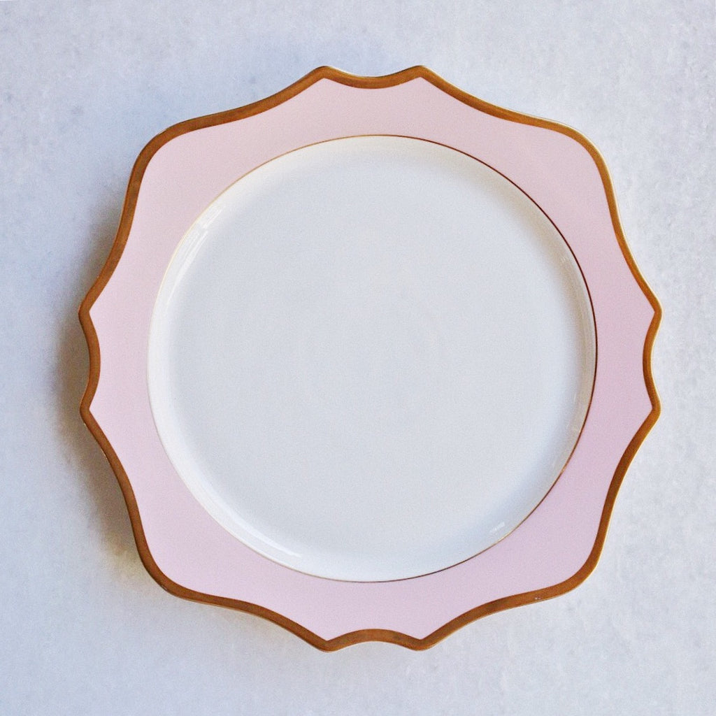 Pink & Gold Rimmed Charger (12.75")