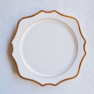 White & Gold Rimmed Charger (12.75")